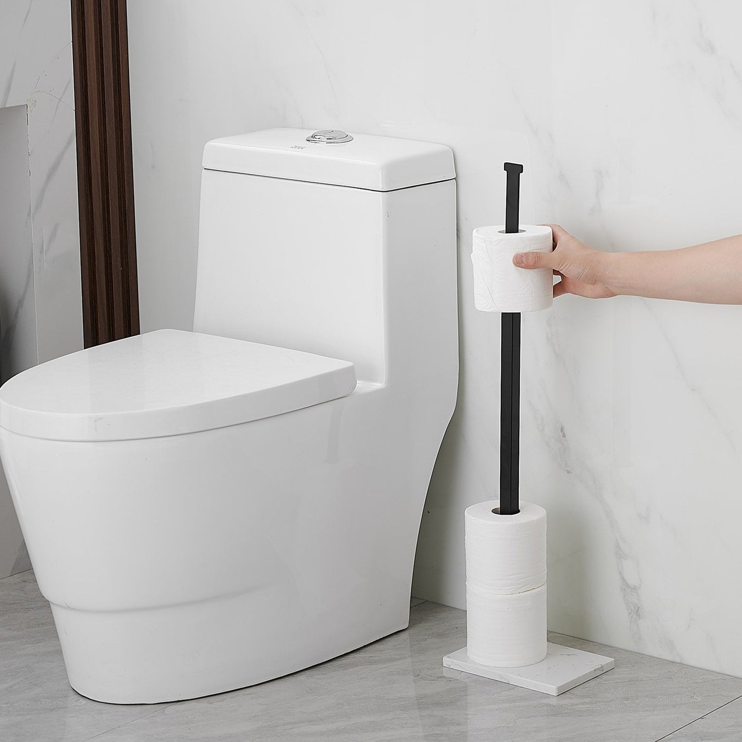 Porta carta igienica indipendente con base in marmo naturale