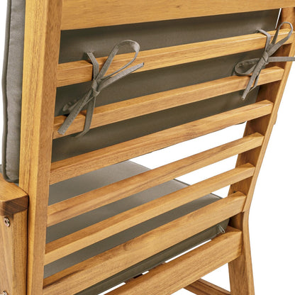 Set da esterno per patio Freja, 4 pezzi, in legno di acacia, stile costiero, moderno, con cuscini, di JONATHAN Y