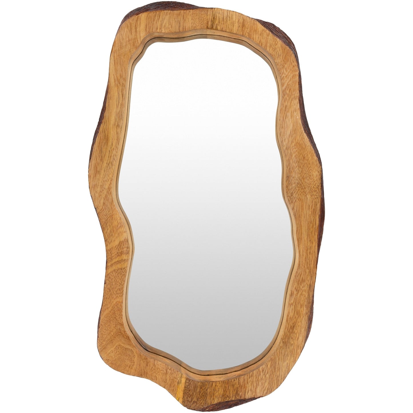 Specchio oblungo in legno naturale Livabliss Freja