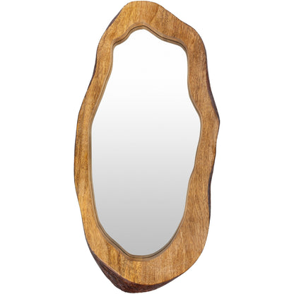 Specchio oblungo in legno naturale Livabliss Freja