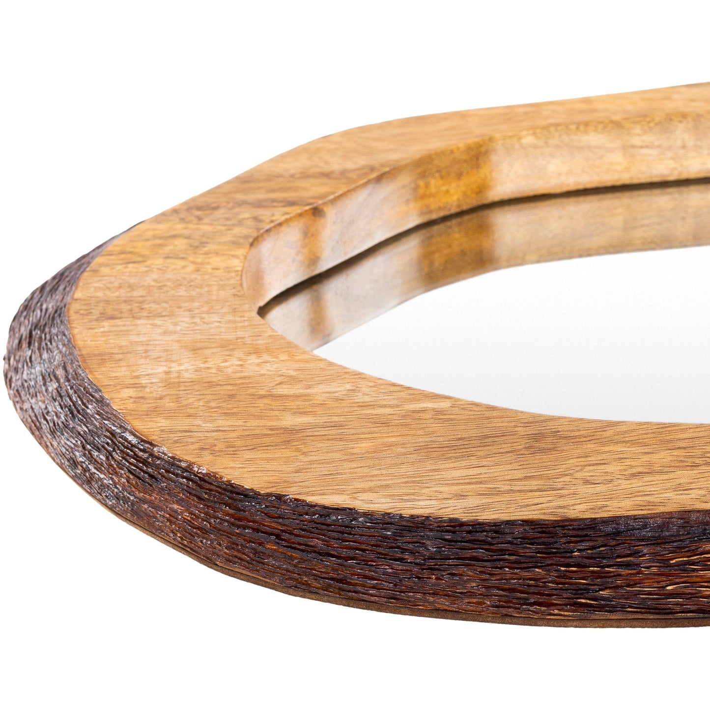 Specchio oblungo in legno naturale Livabliss Freja