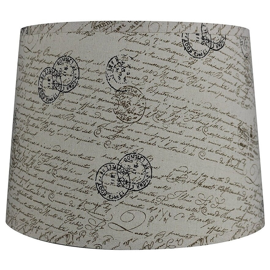 Paralume a tamburo francese, lino testurizzato, 12 superiore, 14 inferiore, 10 inclinato