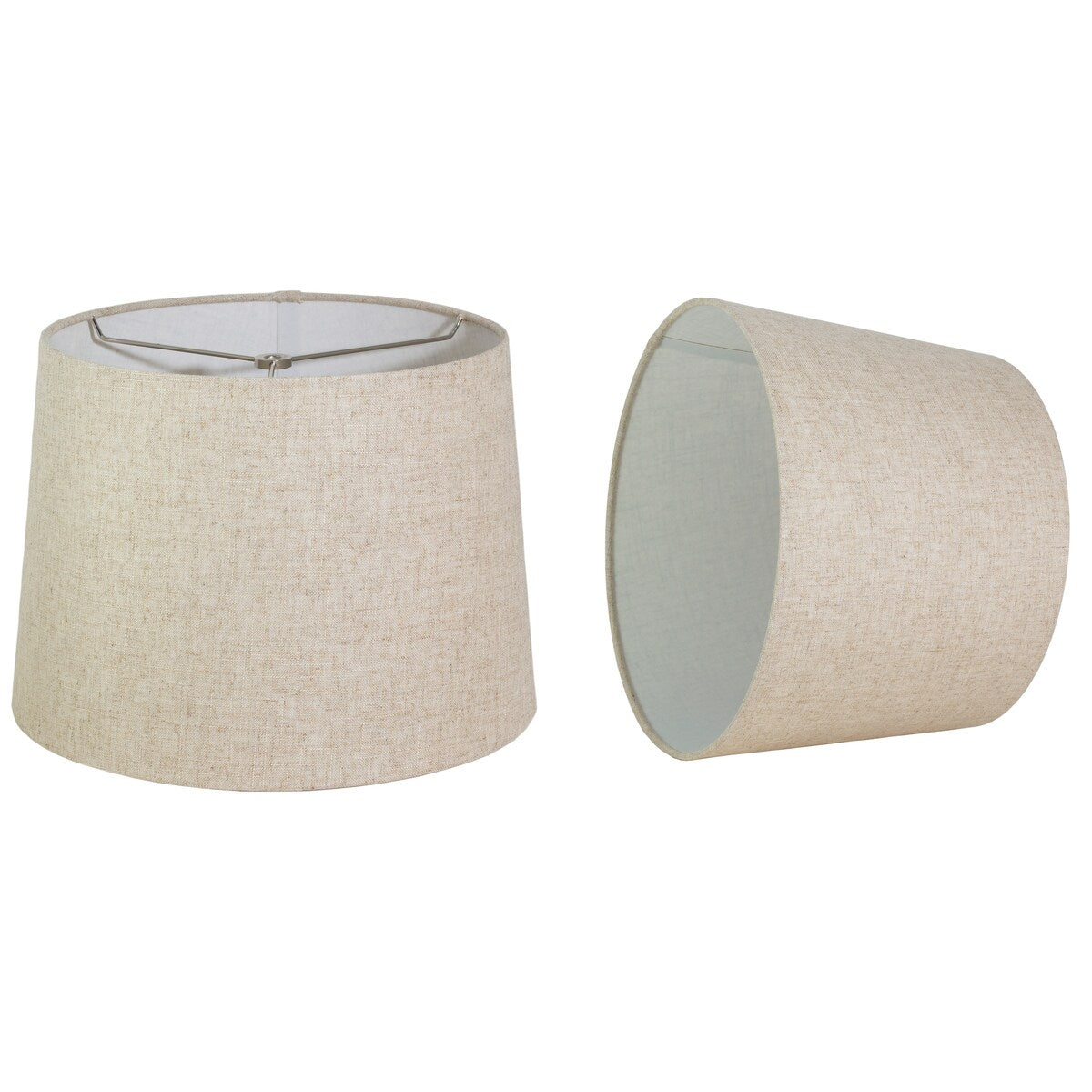 Paralume a tamburo francese, lino testurizzato, 12 superiore, 14 inferiore, 10 inclinato