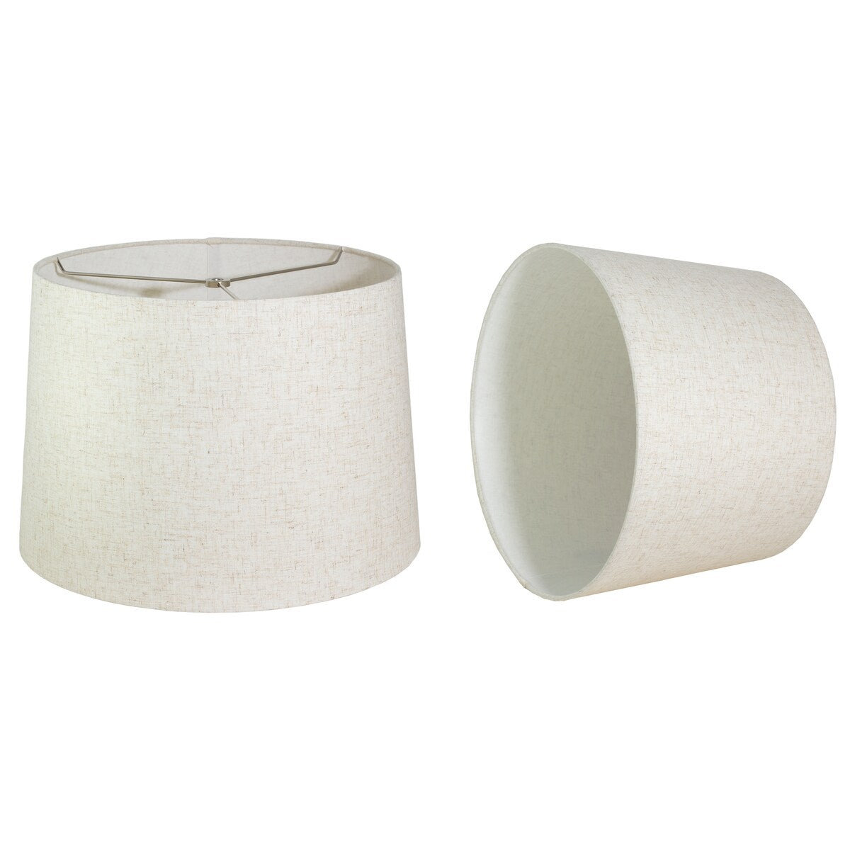 Paralume a tamburo francese, lino testurizzato, 12 superiore, 14 inferiore, 10 inclinato