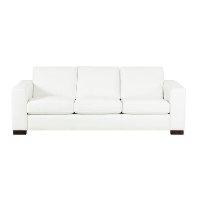 Divano oversize in vera pelle - Divano da soggiorno di metà secolo dal comfort estremo, divano moderno con robuste gambe a blocco