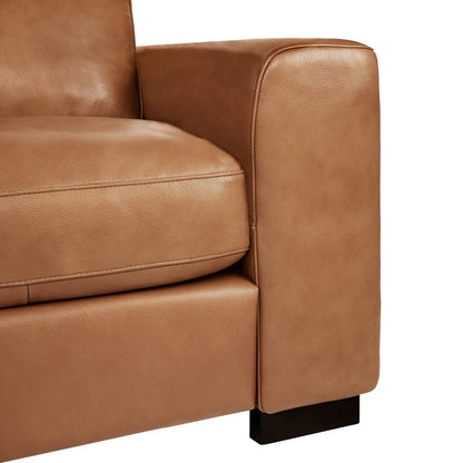 Divano oversize in vera pelle - Divano da soggiorno di metà secolo dal comfort estremo, divano moderno con robuste gambe a blocco