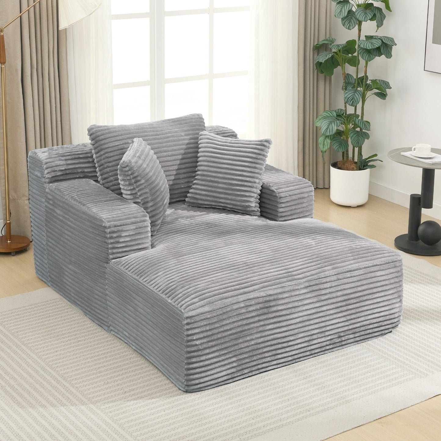 Divano letto chaise longue completamente compresso