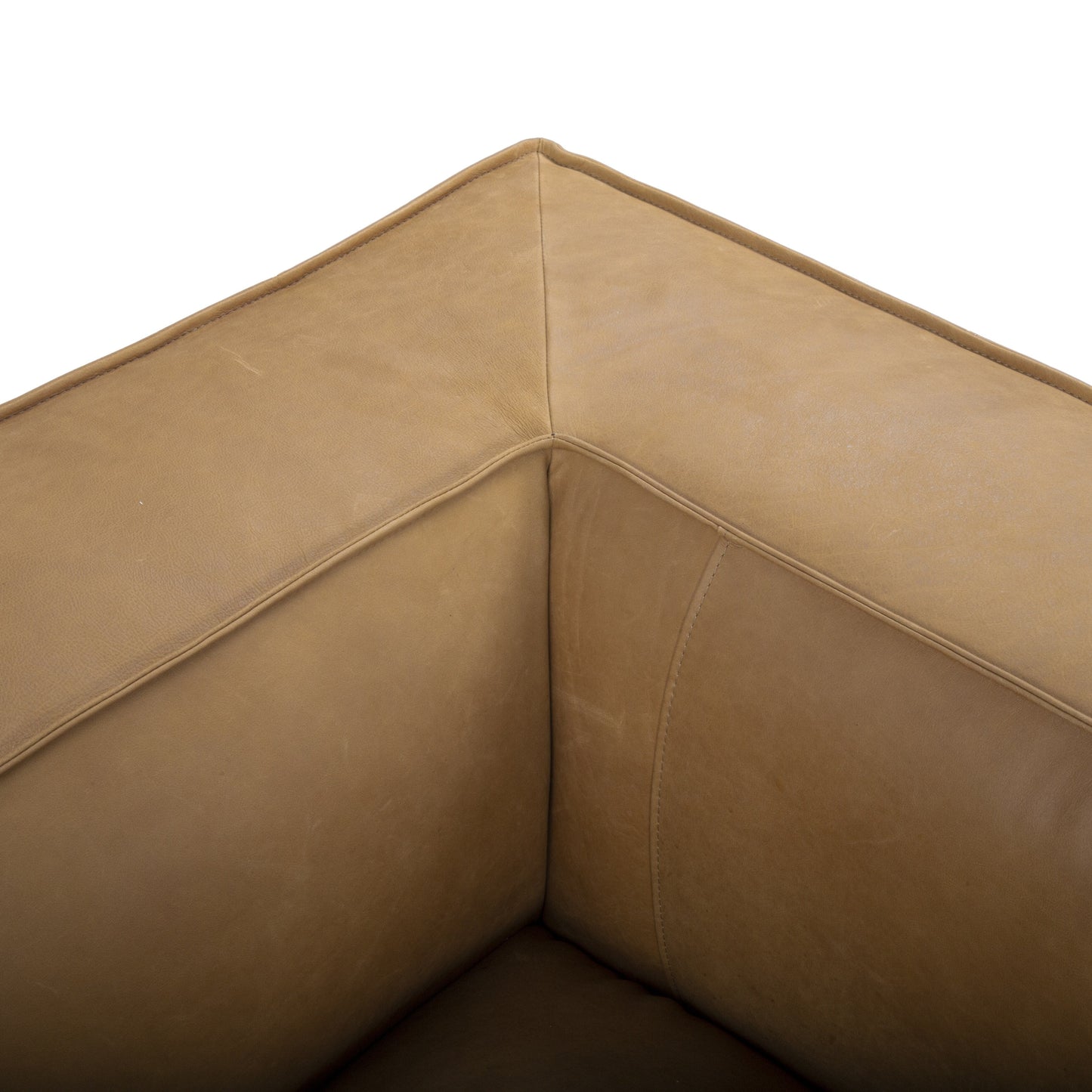 Divano moderno in vera pelle per soggiorno UR Livingroom, interamente in pelle anilina, dimensioni: 100 x 43 x 26,25 cm.