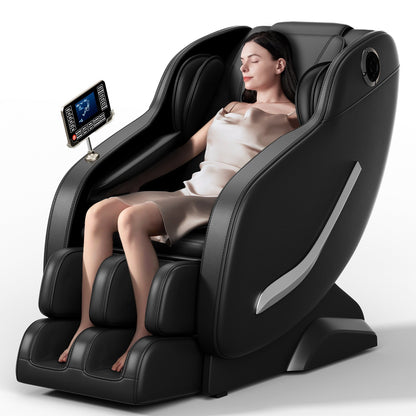Poltrona massaggiante per tutto il corpo, poltrona reclinabile Zero Gravity con airbag, termoterapia e altoparlanti Hi-Fi, controllo touchscreen LCD