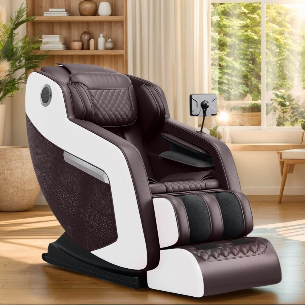 Poltrona per massaggio completo del corpo, poltrona reclinabile a gravità zero, massaggio con termoterapia, sistema di massaggio ad aria e tecniche di shiatsu e impastamento