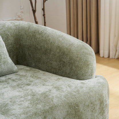 Divano componibile a L a compressione completa con chaise longue curva, divano modulare in ciniglia, divano a compressione