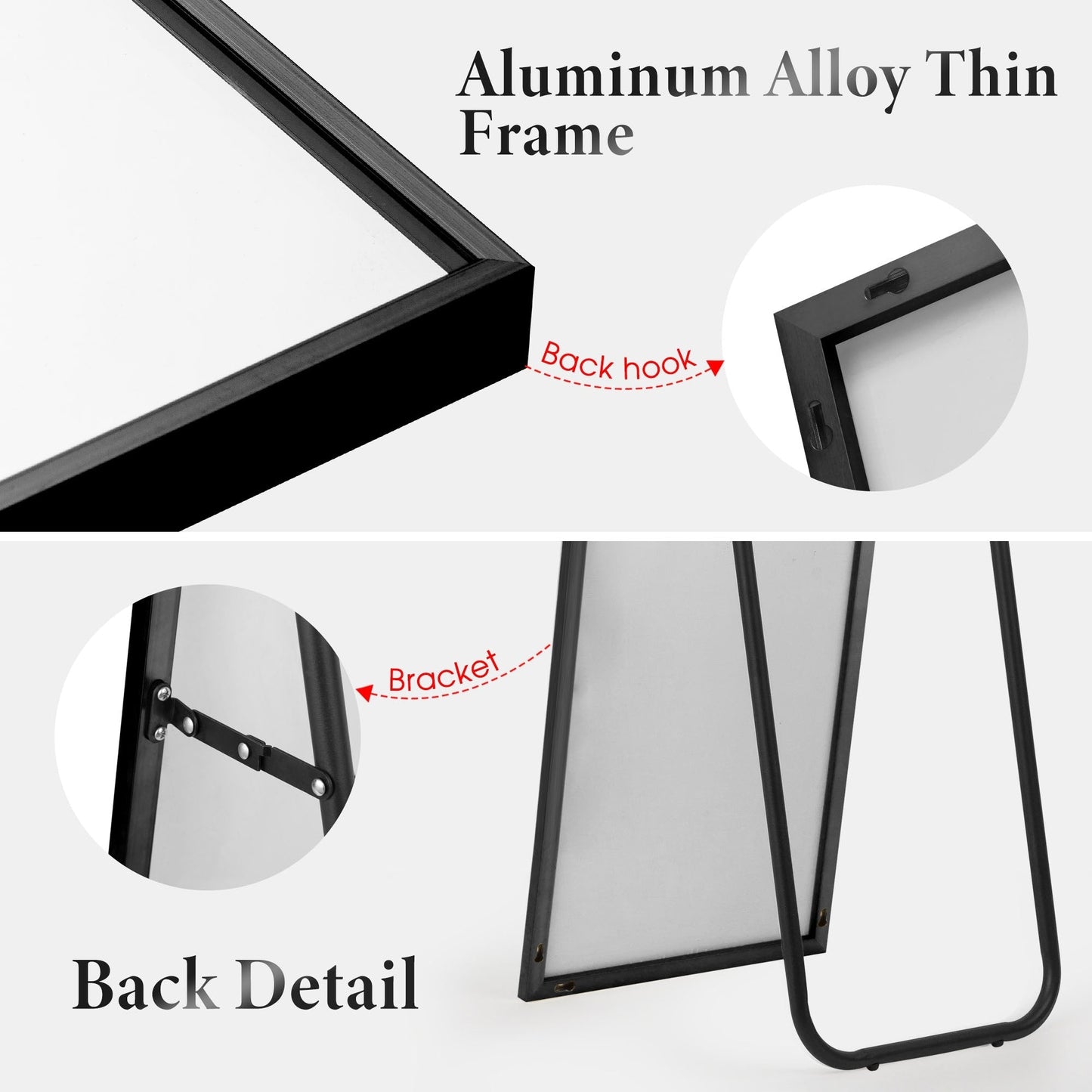 Specchio a figura intera, specchio da parete di grandi dimensioni, specchio a figura intera