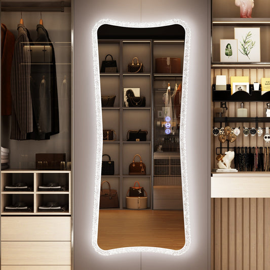 Specchio a figura intera con luci RGB - Bianco