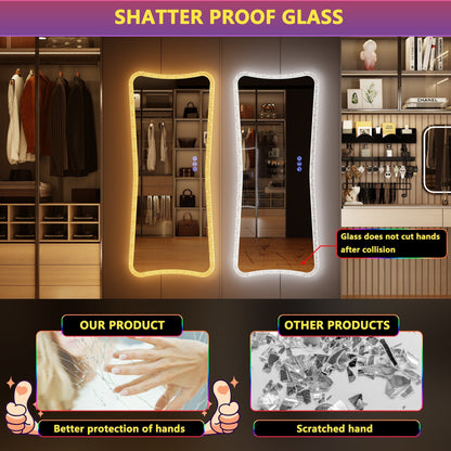 Specchio a figura intera con luci RGB - Bianco