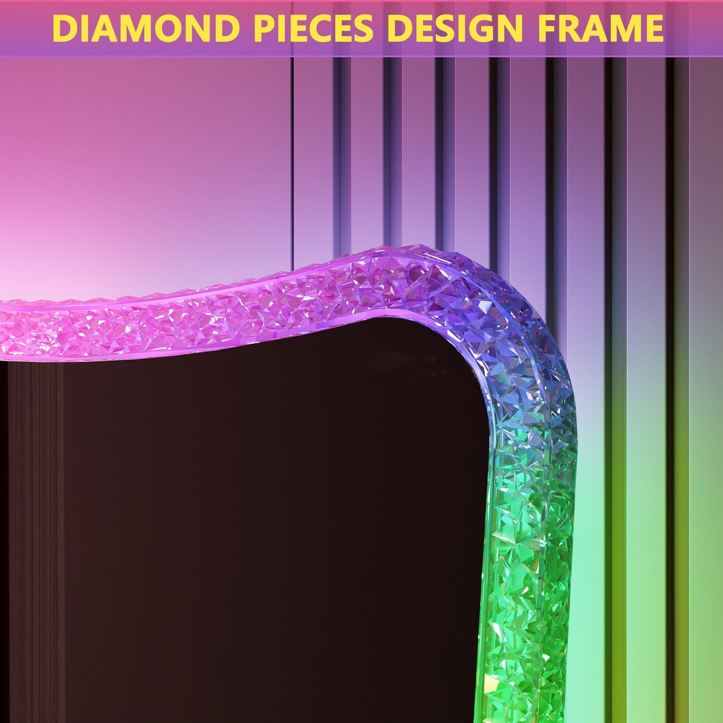 Specchio a figura intera con luci RGB - Bianco