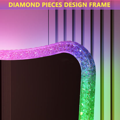 Specchio a figura intera con luci RGB - Bianco