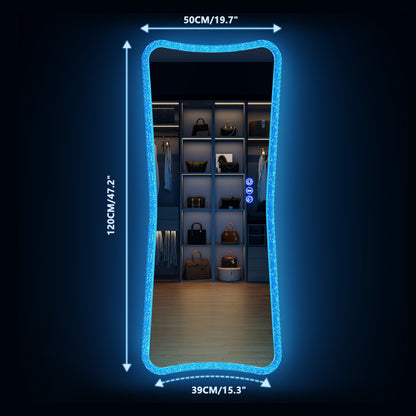 Specchio a figura intera con luci RGB - Bianco