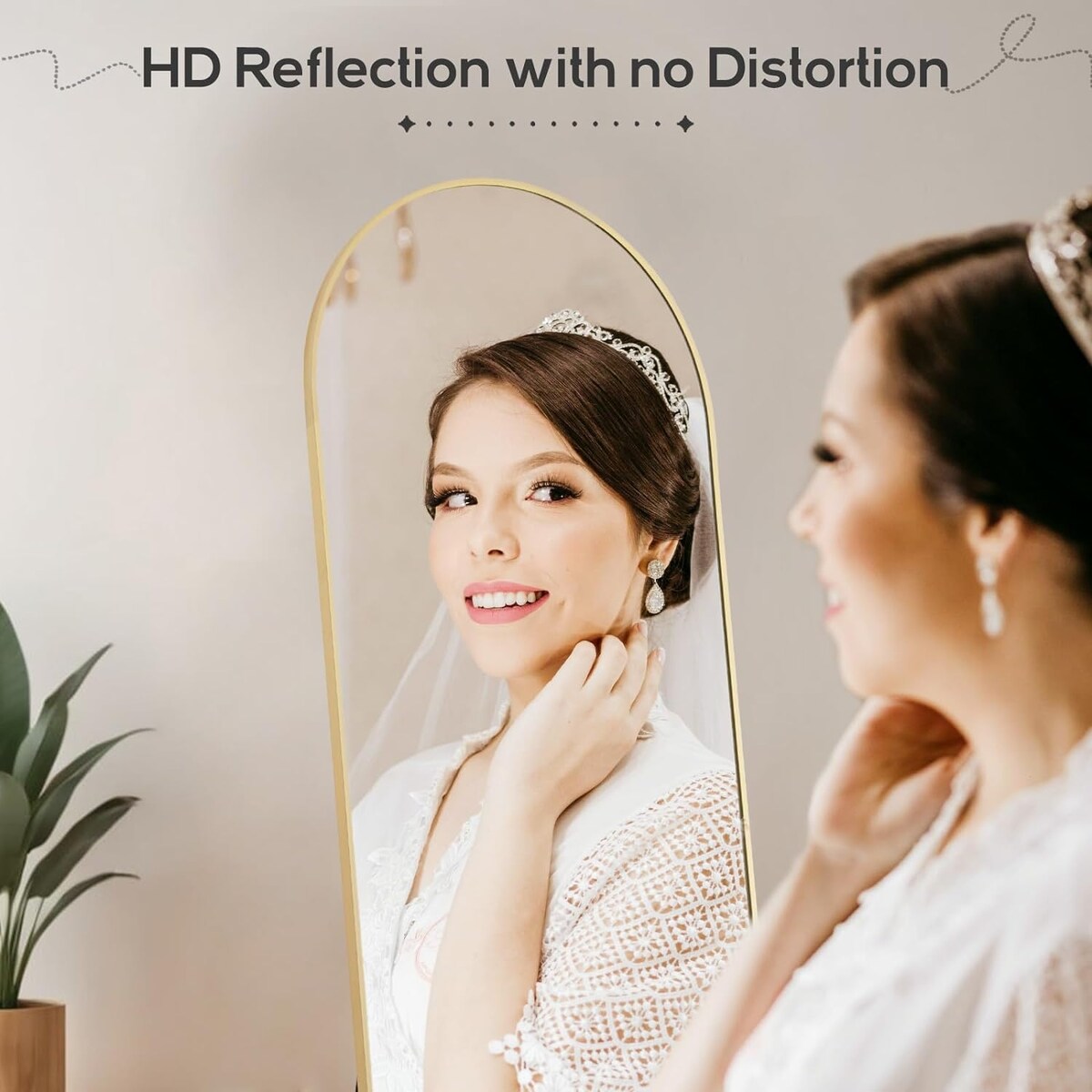 Specchio a figura intera con supporto, specchio da terra con cornice in lega di alluminio per camera da letto, specchio a figura intera da parete, guardaroba