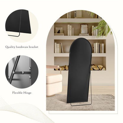 Specchio a figura intera con supporto, specchio da terra con cornice in lega di alluminio per camera da letto, specchio a figura intera da parete, guardaroba