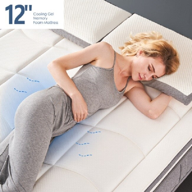 Materasso matrimoniale, materasso ibrido da 10 pollici con parte superiore stretta, materasso a molle insacchettate in memory foam, supporto per il sonno e sollievo dalla pressione