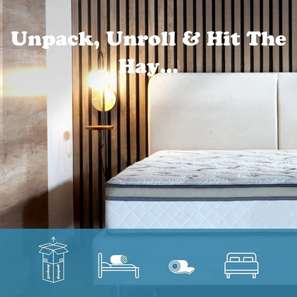 Materasso ibrido a molle insacchettate con supporto per bordi in memory gel fresco Majestic Medium Full Size - 10