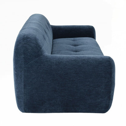 Divano a 3 posti in tessuto di ciniglia con design a compressione in spugna completa e stile capitonné