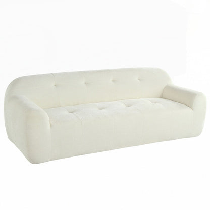 Divano a 3 posti in tessuto di ciniglia con design a compressione in spugna completa e stile capitonné