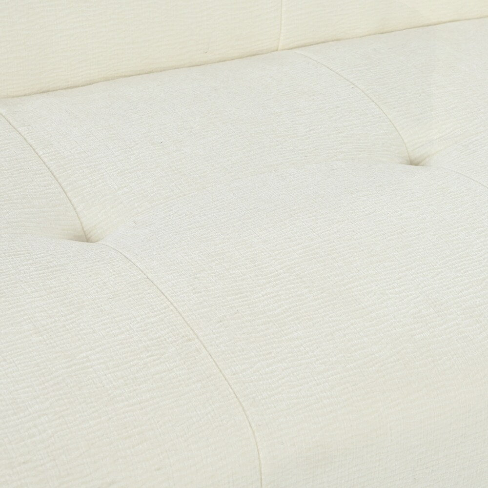 Divano a 3 posti in tessuto di ciniglia con design a compressione in spugna completa e stile capitonné