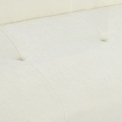 Divano a 3 posti in tessuto di ciniglia con design a compressione in spugna completa e stile capitonné