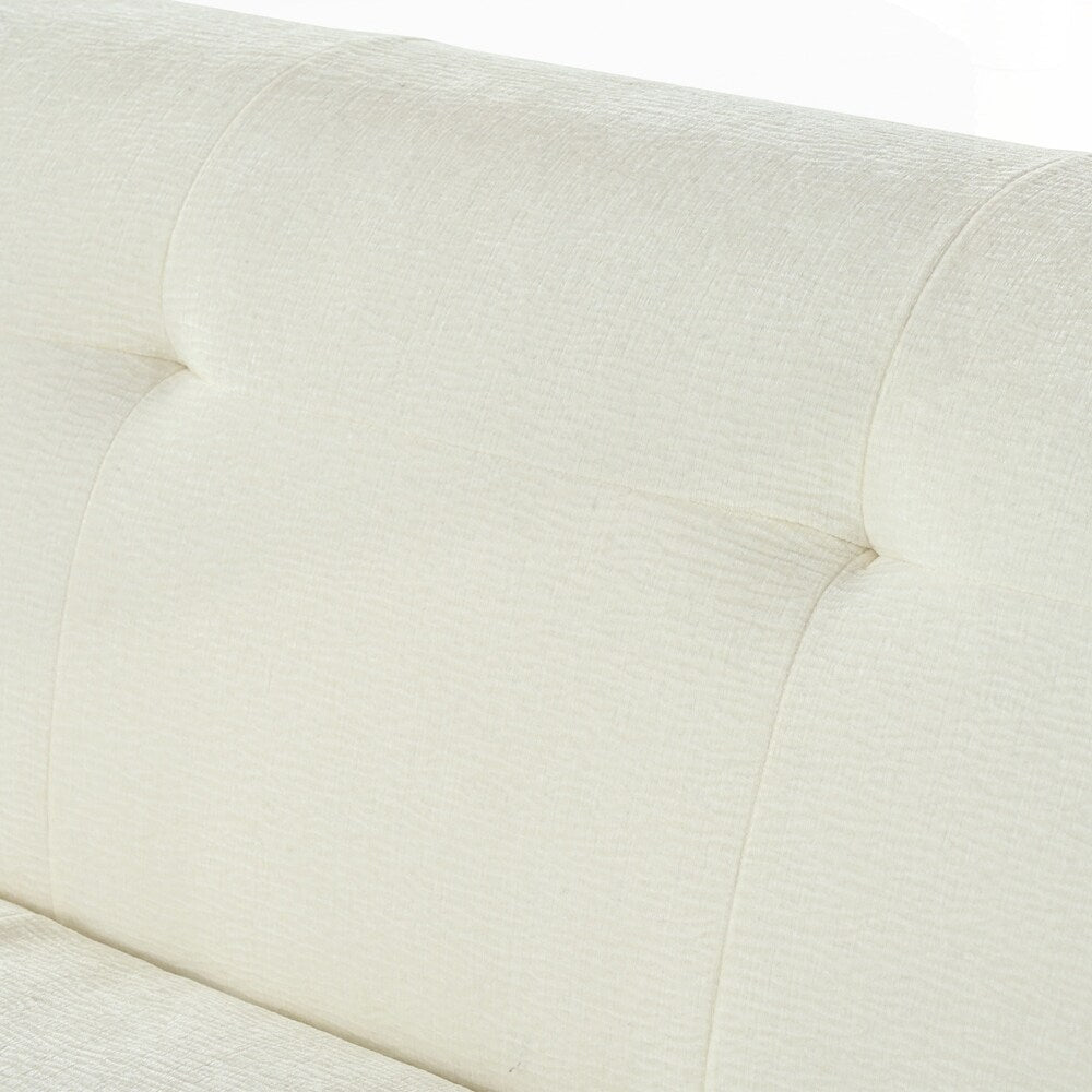 Divano a 3 posti in tessuto di ciniglia con design a compressione in spugna completa e stile capitonné