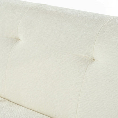 Divano a 3 posti in tessuto di ciniglia con design a compressione in spugna completa e stile capitonné