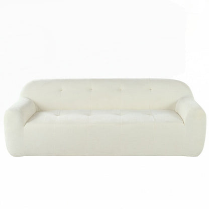 Divano a 3 posti in tessuto di ciniglia con design a compressione in spugna completa e stile capitonné