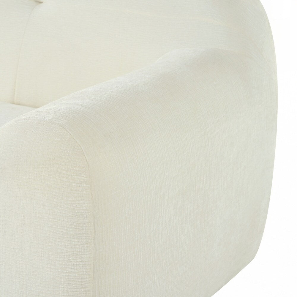 Divano a 3 posti in tessuto di ciniglia con design a compressione in spugna completa e stile capitonné