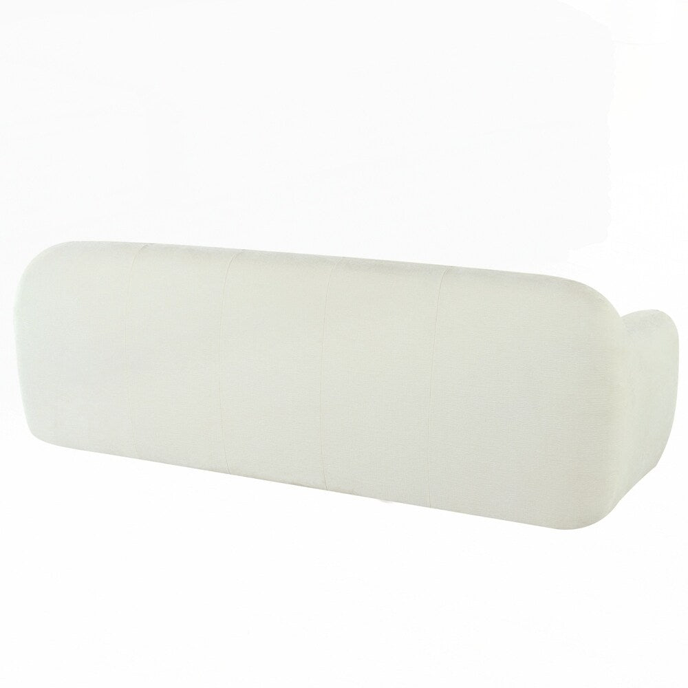 Divano a 3 posti in tessuto di ciniglia con design a compressione in spugna completa e stile capitonné