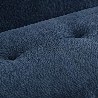 Divano a 3 posti in tessuto di ciniglia con design a compressione in spugna completa e stile capitonné