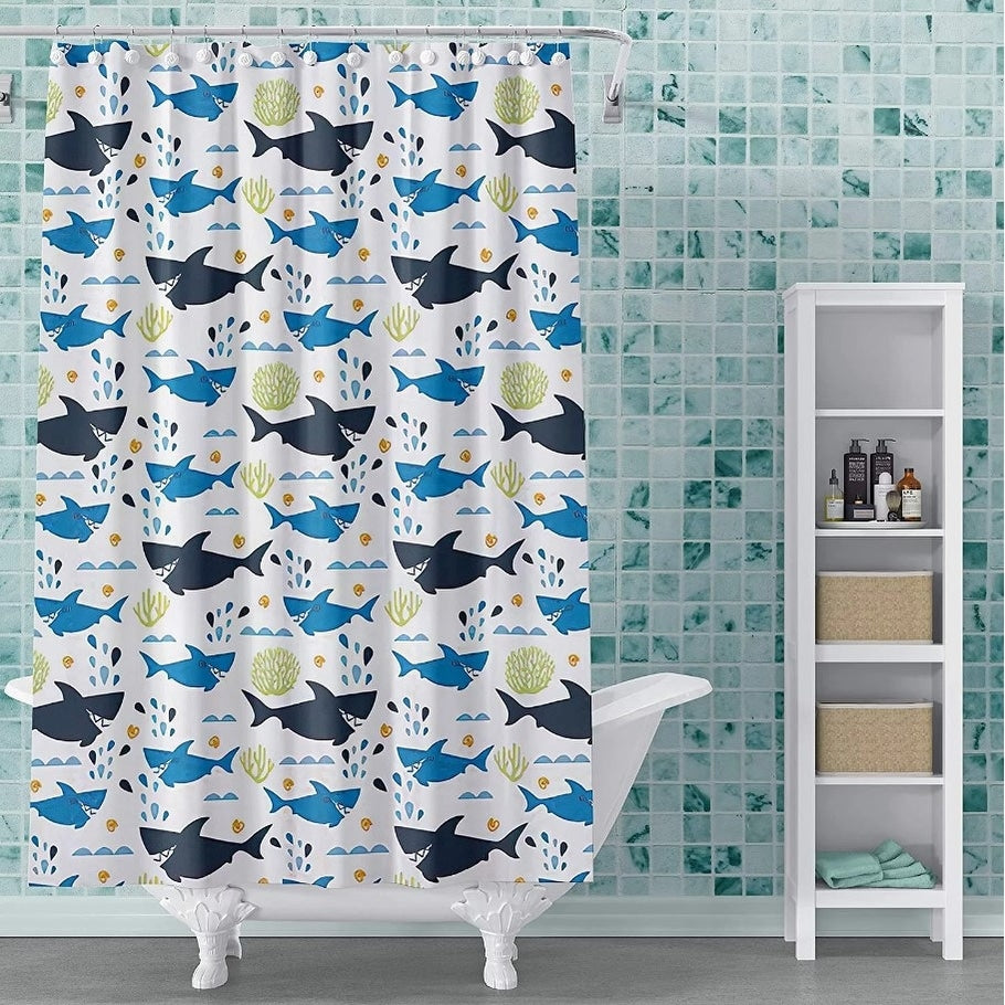 Tenda da doccia moderna e divertente in vinile PEVA stampato 72x72 in stili colorati