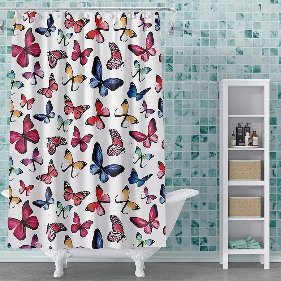 Tenda da doccia moderna e divertente in vinile PEVA stampato 72x72 in stili colorati