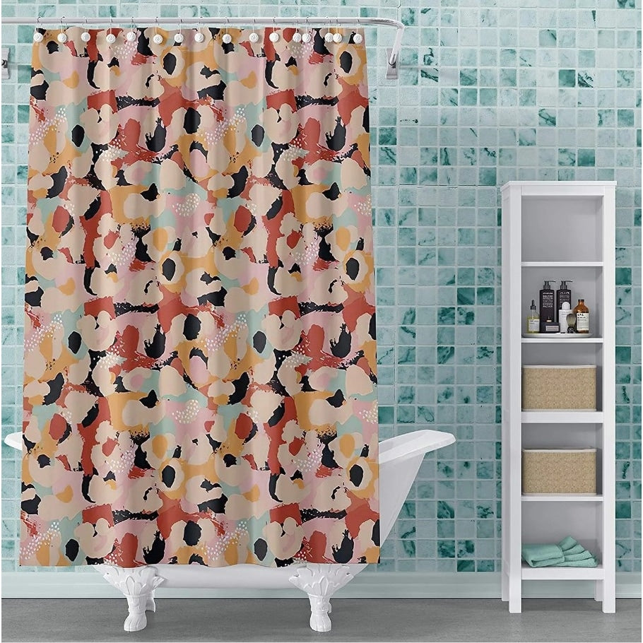 Tenda da doccia moderna e divertente in vinile PEVA stampato 72x72 in stili colorati