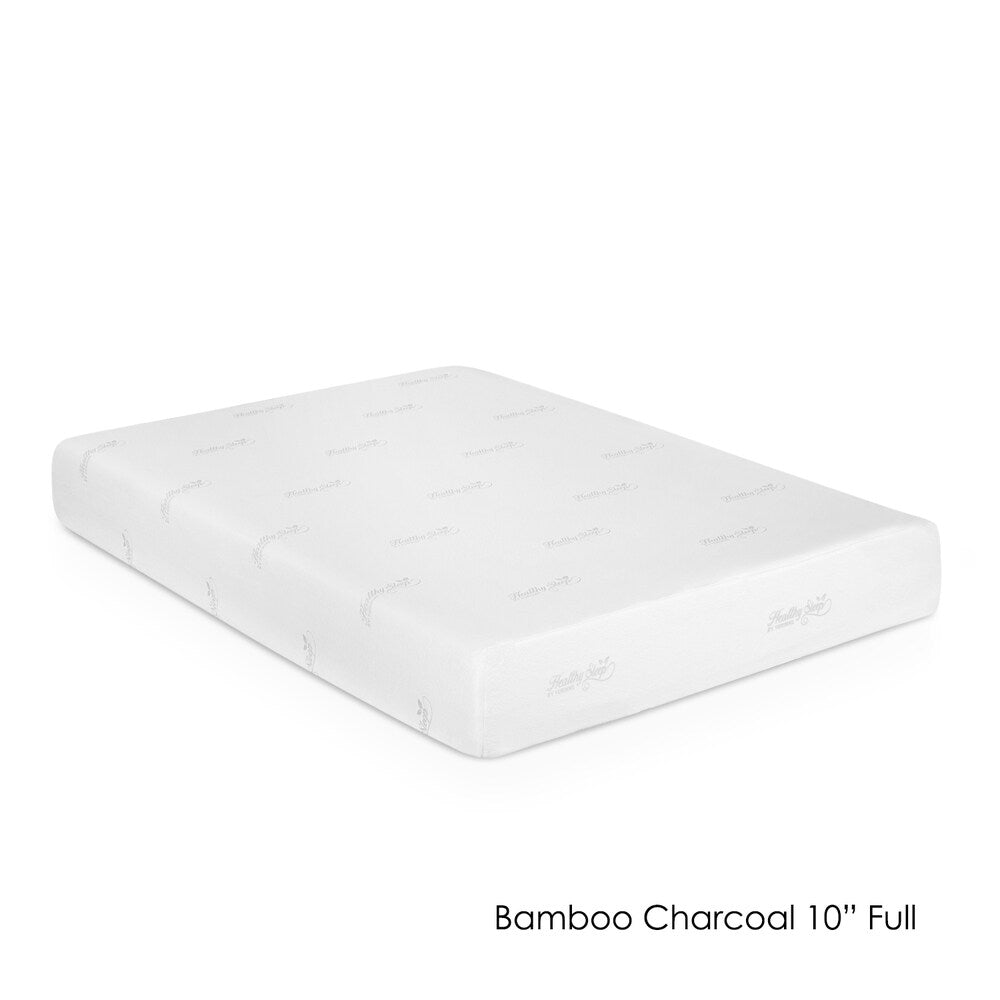 Materasso in memory foam Furinno HSleep da 10 pollici, formato standard, infuso di carbone di bambù