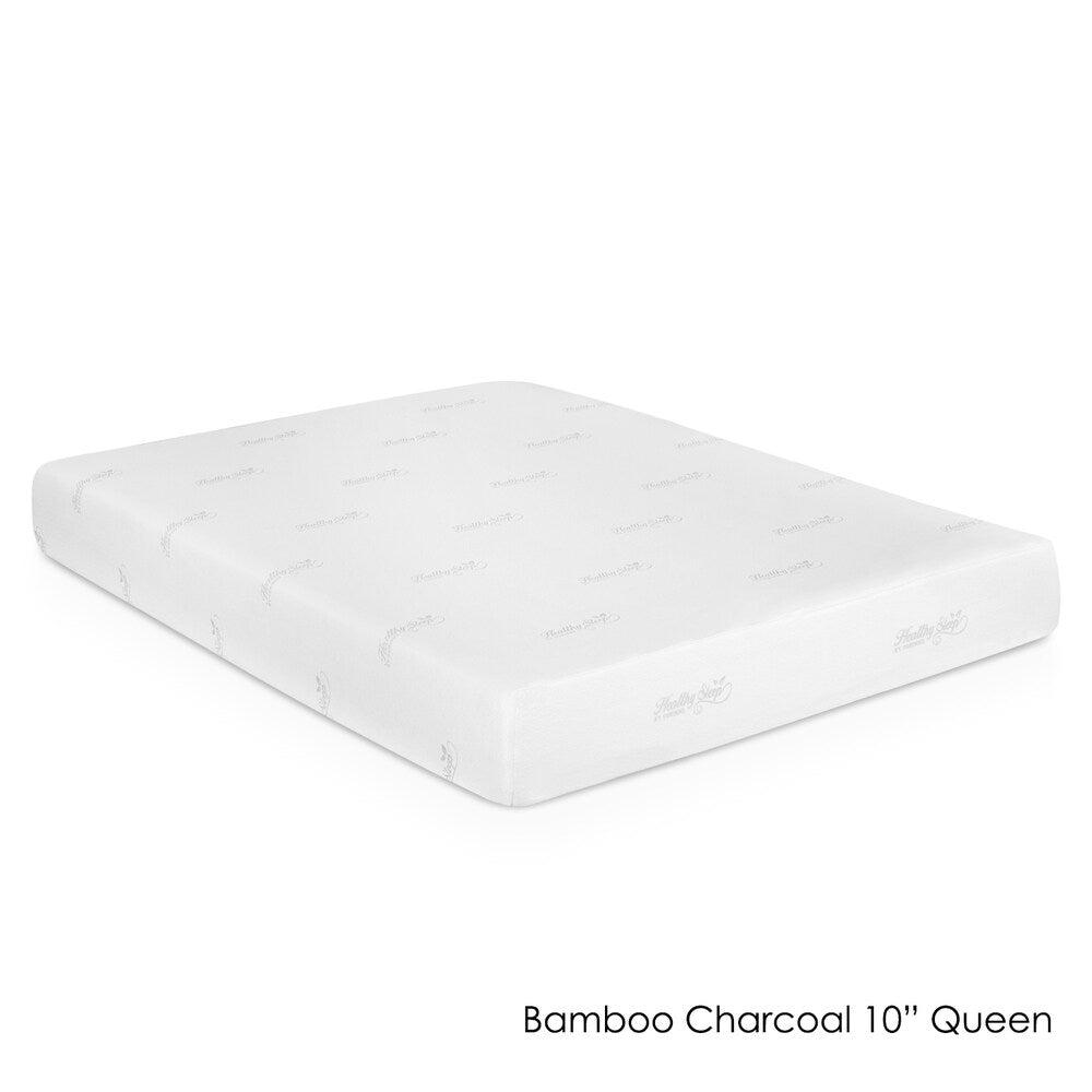 Materasso in memory foam Furinno HSleep da 10 pollici Queen-size infuso di carbone di bambù