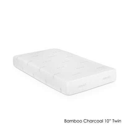 Materasso in memory foam infuso di carbone di bambù Furinno HSleep da 10 pollici per letto singolo