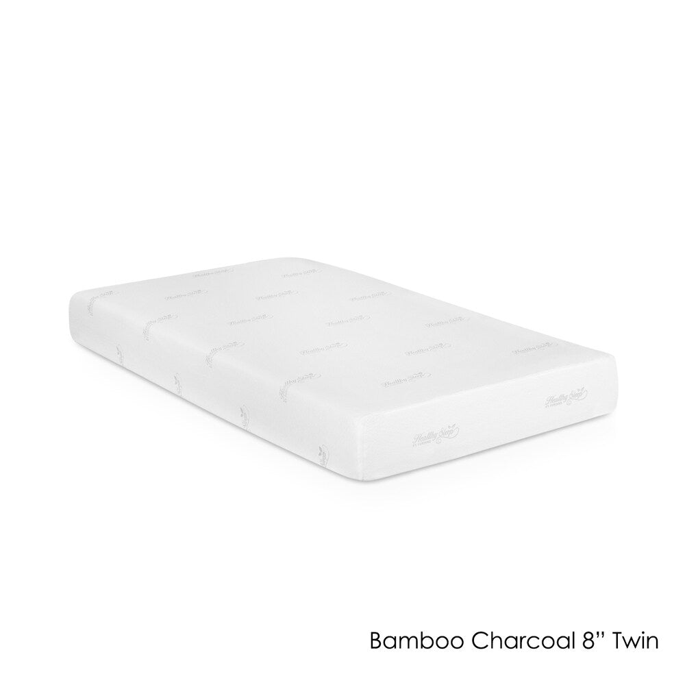 Materasso in memory foam infuso di carbone di bambù Furinno HSleep da 8 pollici per letto singolo