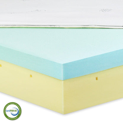 Materasso in memory foam gel Furinno HSleep Luxury da 10 pollici per letto singolo - Bianco