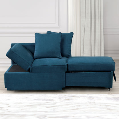 Divano moderno trasformabile Araminta di Furniture of America con letto estraibile e cuscini