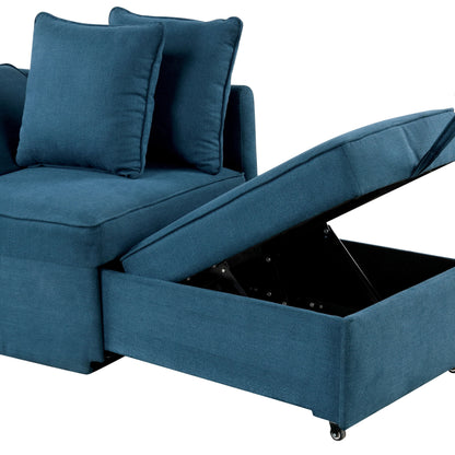 Divano moderno trasformabile Araminta di Furniture of America con letto estraibile e cuscini