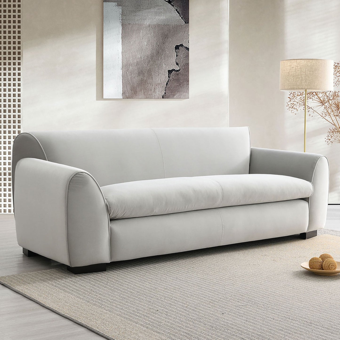 Divano moderno in stile panca Corwin di Furniture of America con tessuto certificato OEKO TEX