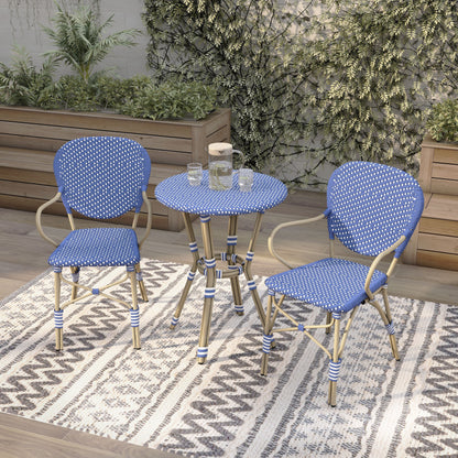 Set da bistrot da esterno in alluminio Courtnie French Country da 3 pezzi di Furniture of America