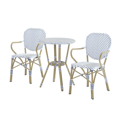Set da bistrot da esterno in alluminio Courtnie French Country da 3 pezzi di Furniture of America