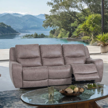 Divano reclinabile elettrico moderno di grandi dimensioni Evelio di Furniture of America con porte USB