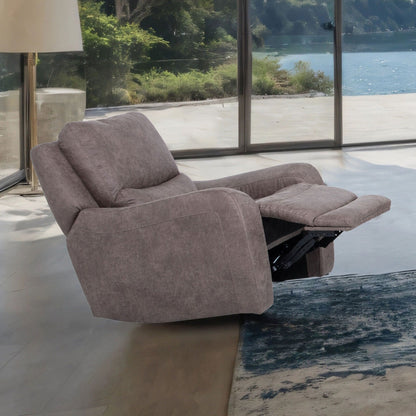 Poltrona reclinabile elettrica moderna di grandi dimensioni Evelio di Furniture of America con porte USB